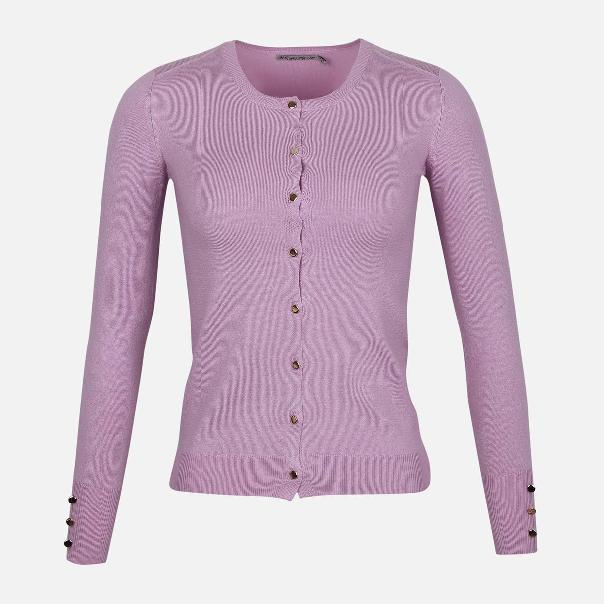 LADIES BASIC CARDIGAN CREWNECK