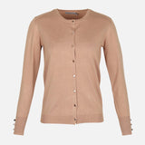 LADIES BASIC CARDIGAN CREWNECK