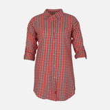 N LADIES COTTON CHECKED LONG SHIRT