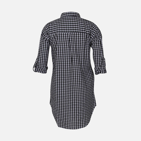 N LADIES COTTON CHECKED LONG SHIRT