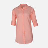 N LADIES COTTON STRIP LONG SHIRT