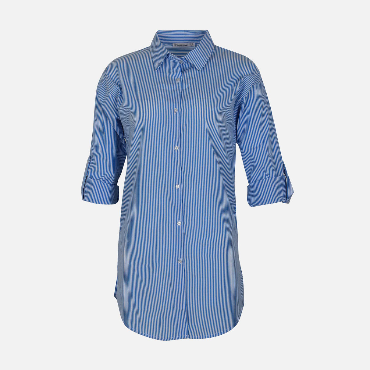 N LADIES COTTON STRIP LONG SHIRT