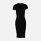 WOMEN RIBBED SHORT SLEEVE LONG DRESS