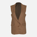 Ladies Linen Blend Blazer Vest