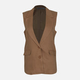 LADIES LINEN BLEND BLAZER VEST