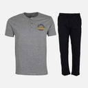 Men Pajama Set (Knit Pant + Henley Tee)