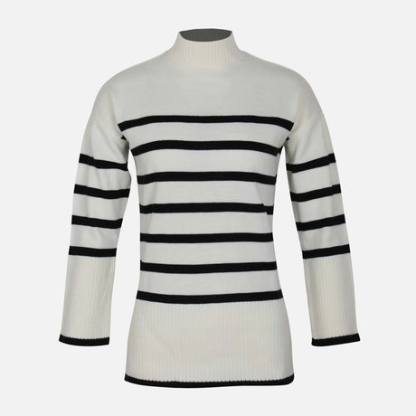 WOMEN STRIPED LONG SWEATER