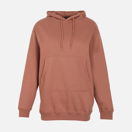 WOMEN FLEECE OVERSIZED LONG HOODIE