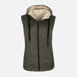 WOMEN DOUBLEFACE PADDED VEST WITH HOOD