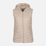 WOMEN BASIC PUFFER GILET WITH HOOD