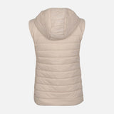 WOMEN BASIC PUFFER GILET WITH HOOD