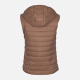 WOMEN BASIC PUFFER GILET WITH HOOD