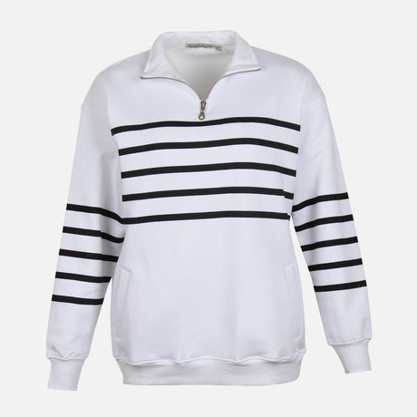 WOMEN HALF-ZIP BROAD FIT SWEATSHIRT