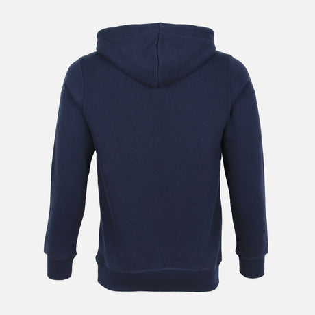 MEN SOLID FLEECE HOODED PULLOVER 