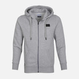 MEN SOLID FLEECE HOODED CARDIGAN