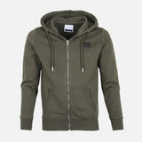 MEN SOLID FLEECE HOODED CARDIGAN