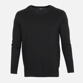 MEN SOLID V-NECK SWEATER