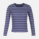 WOMEN RIB STRIPER LONG SLEEVE TEE