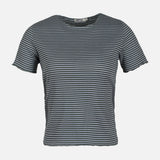 WOMEN RIB STRIPER SHORT SLEEVE TEE
