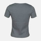WOMEN RIB STRIPER SHORT SLEEVE TEE