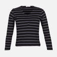WOMEN RIBBED STRIPE T-SHIRT LONG SLEEVE 