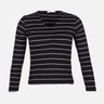 WOMEN RIBBED STRIPE T-SHIRT LONG SLEEVE 