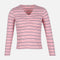 WOMEN RIBBED STRIPE T-SHIRT LONG SLEEVE 