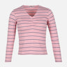 WOMEN RIBBED STRIPE T-SHIRT LONG SLEEVE 