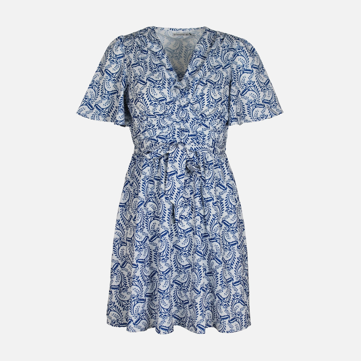 WOMEN FLORAL SHORT SLEEVE MIDI DRESS