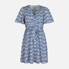 WOMEN FLORAL SHORT SLEEVE MIDI DRESS