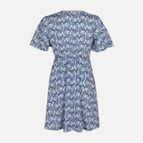 WOMEN FLORAL SHORT SLEEVE MIDI DRESS