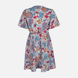 WOMEN FLORAL SHORT SLEEVE MIDI DRESS