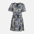 WOMEN FLORAL SHORT SLEEVE MIDI DRESS