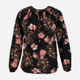 WOMEN FLORAL WOVEN LONG SLEEVE TOP
