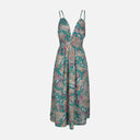 WOMEN FLORAL SLVLESS LONG DRESS