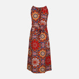 WOMEN FLORAL SLVLESS LONG DRESS