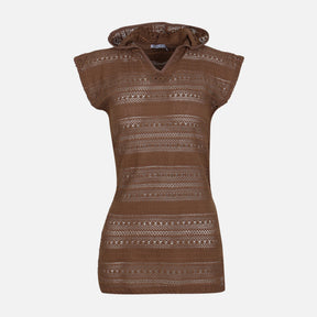 WOMEN LACE HOODED TOP