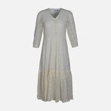 WOMEN SHORT SLEEVE LONG LACE DRESS