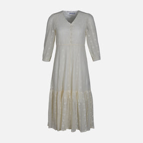 WOMEN SHORT SLEEVE LONG LACE DRESS