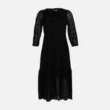 WOMEN SHORT SLEEVE LONG LACE DRESS