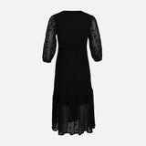 WOMEN SHORT SLEEVE LONG LACE DRESS