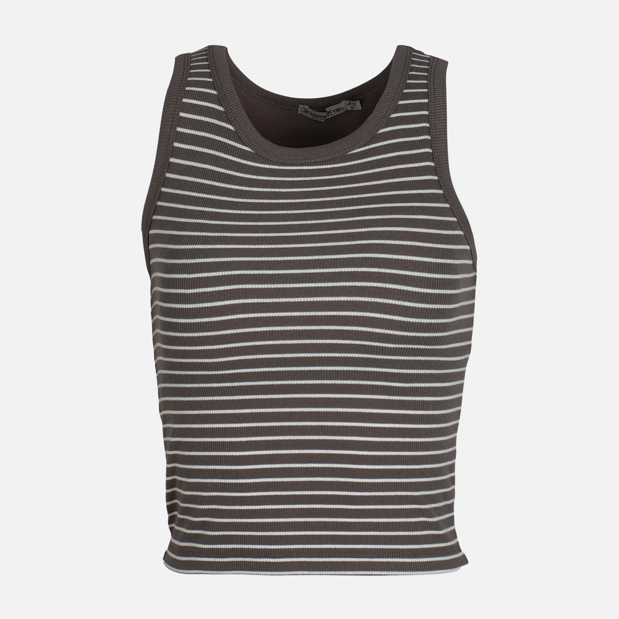 WOMEN RIB STRIPED BRA TANK TOP
