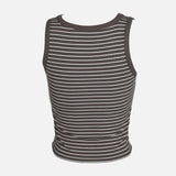 WOMEN RIB STRIPED BRA TANK TOP