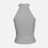 WOMEN RIB COLLARED TANK TOP