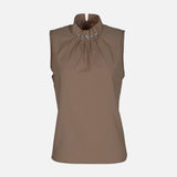 WOMEN SLEEVE LESS WOVEN TOP