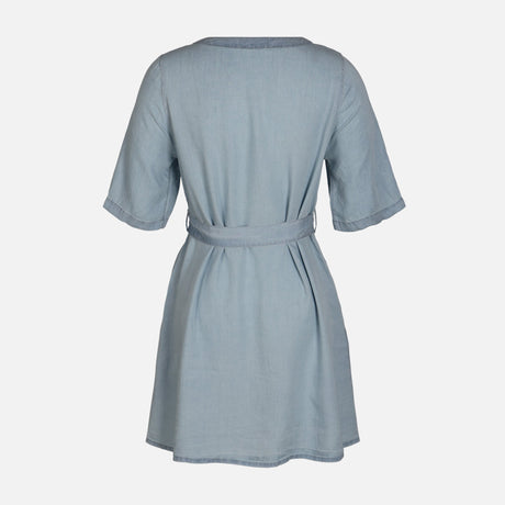 WOMEN 3/4 SLEEVE TENCEL MIDI DRESS