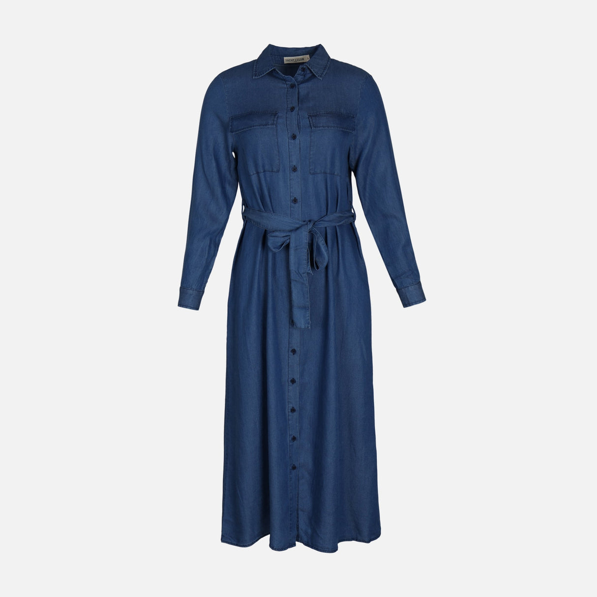 WOMEN LONG SLEEVE TENCEL LONG DRESS