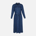 WOMEN LONG SLEEVE TENCEL LONG DRESS