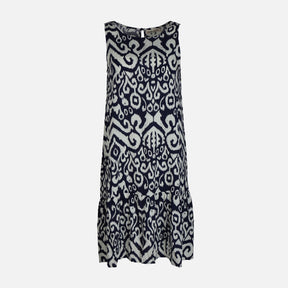 WOMEN SLEEVE LESS AOP MIDI DRESS