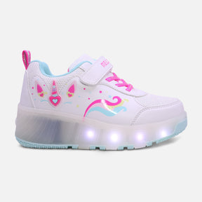 GIRLS WHEELS VELCRO LIGHTING SHOES